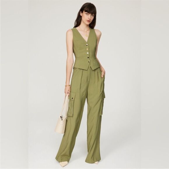 Ramy Brook Emil Pants in Olive Green Size 6 MSRP $395 - Picture 3 of 7